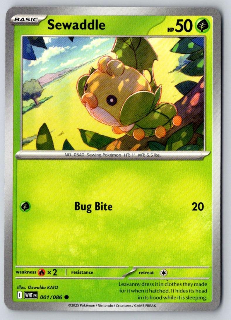 Sewaddle 001/086 Common White Flare Pokemon Near Mint