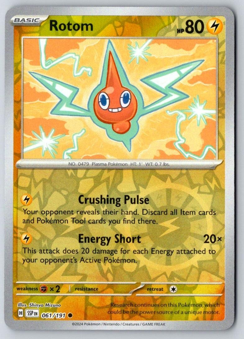 Rotom 061/191 Common Surging Sparks Pokemon Near Mint