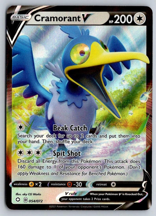 Cramorant V 054/072 Holo V Rare Shining Fates Pokemon Near Mint