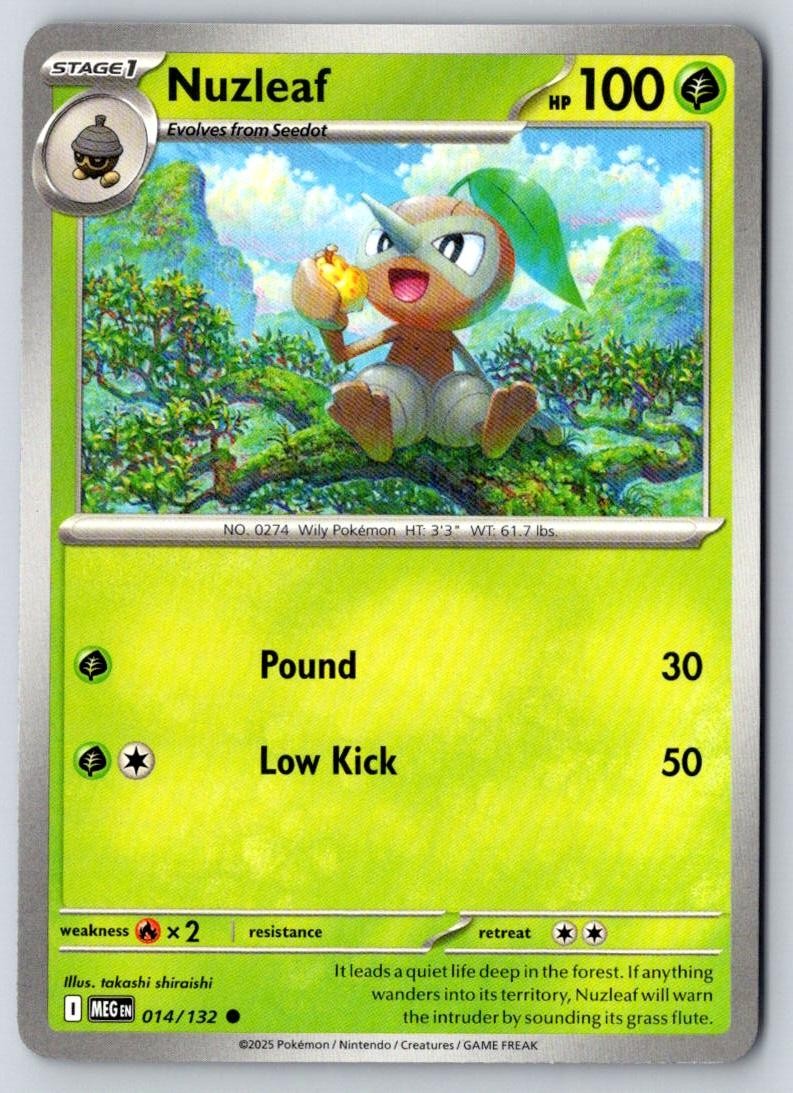 Nuzleaf 014/132 Common Mega Evolution Pokemon Near Mint
