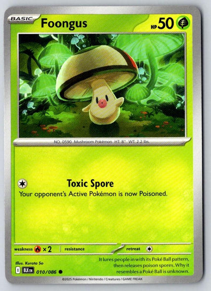 Foongus 010/086 Common Black Bolt Pokemon Near Mint