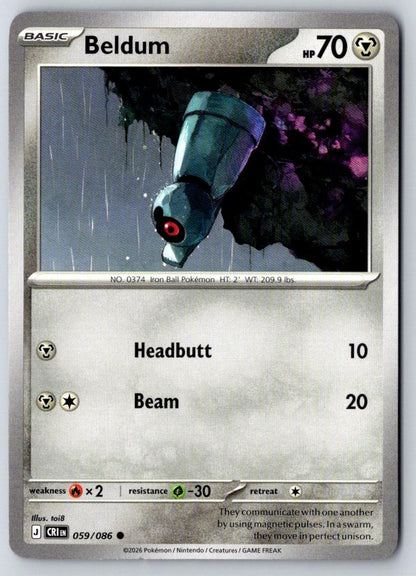 Beldum 059/086 Common Chaos Rising Pokemon Near Mint