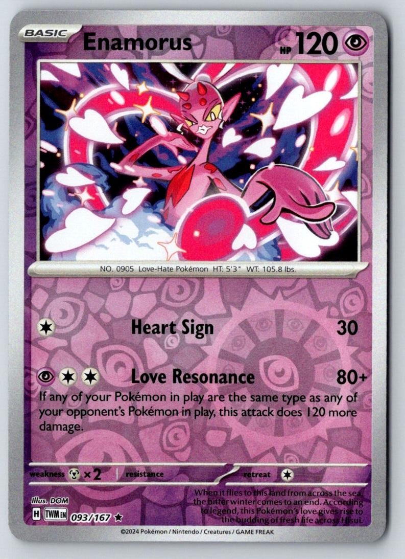 Enamorus 093/167 Rare Twilight Masquerade Pokemon Holo Near Mint