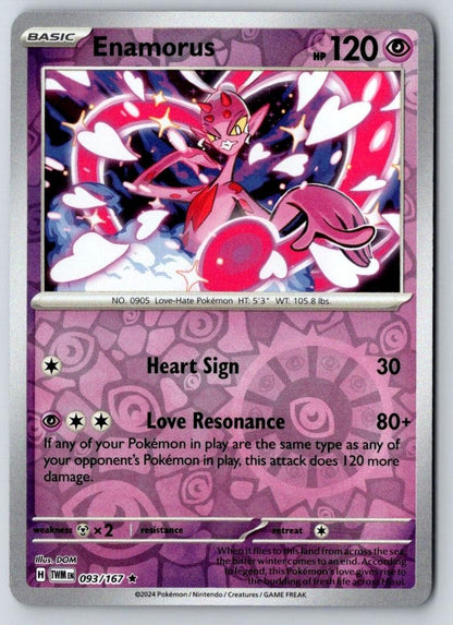 Enamorus 093/167 Rare Twilight Masquerade Pokemon Holo Near Mint
