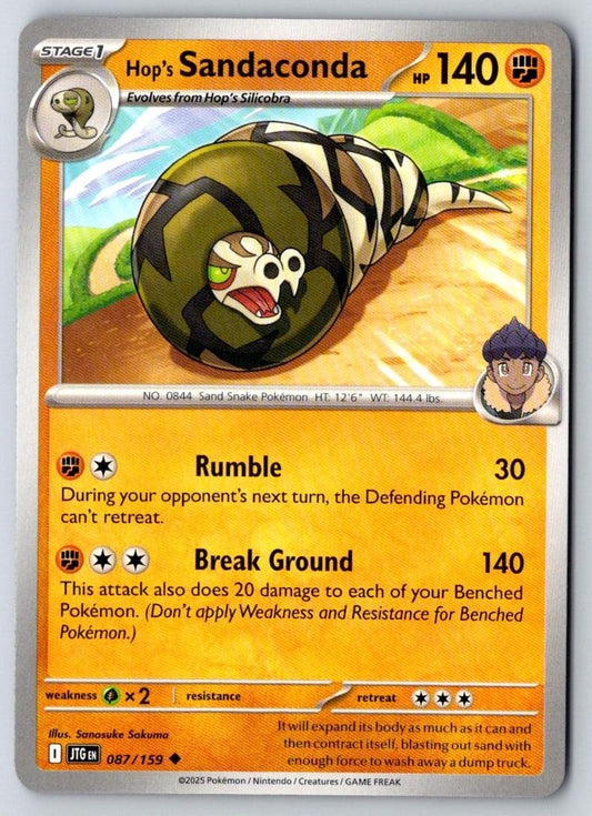 Hop's Sandaconda 087/159 Uncommon Journey Together Pokemon Near Mint