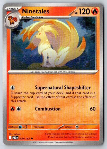 Ninetales 020/132 Uncommon Mega Evolution Pokemon Near Mint