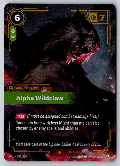 Alpha Wildclaw 057/219 Epic Unleashed Riftbound Foil Near Mint