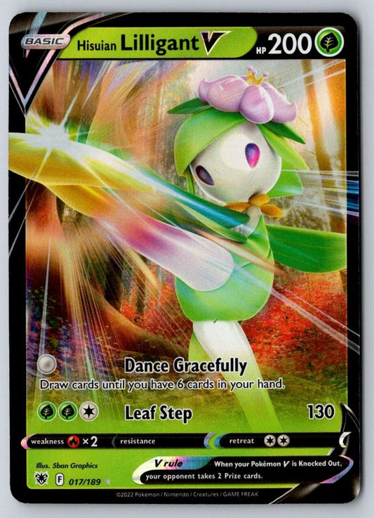 Hisuian Lilligant V 017/189 Holo V Rare Astral Radiance Pokemon