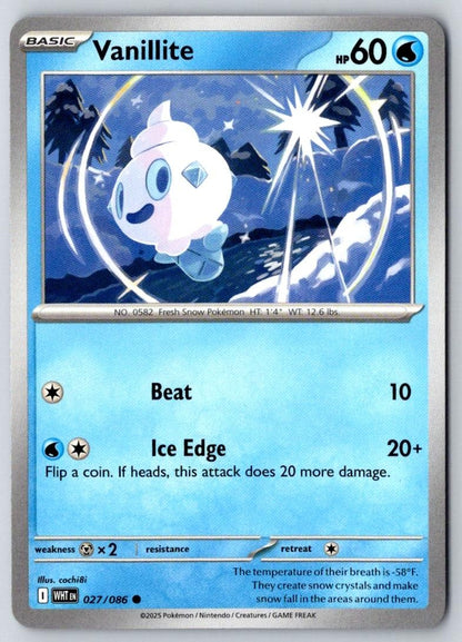 Vanillite 027/086 Common White Flare Pokemon Near Mint