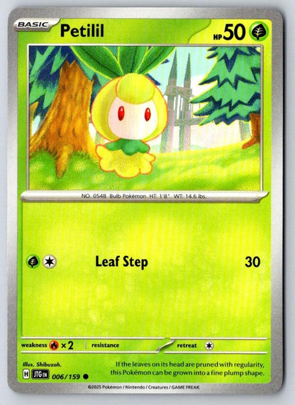 Petilil 006/159 Common Journey Together Pokemon Near Mint