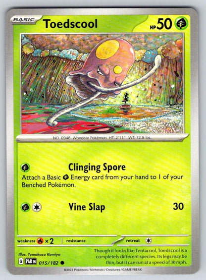 Toedscool 015/182 Common Paradox Rift Pokemon Near Mint