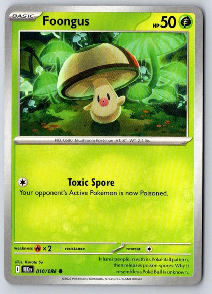 Foongus 010/086 Common Black Bolt Pokemon Near Mint