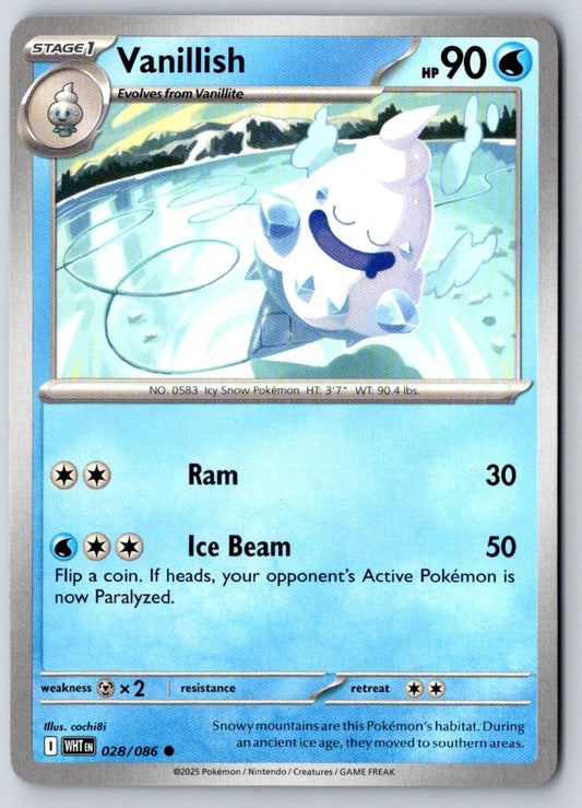 Vanillish 028/086 Common White Flare Pokemon Near Mint