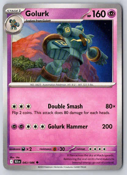 Golurk 043/086 Uncommon Black Bolt Pokemon Near Mint