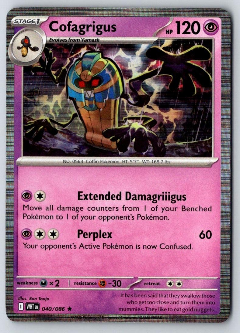 Cofagrigus 040/086 Holo Rare White Flare Pokemon Near Mint