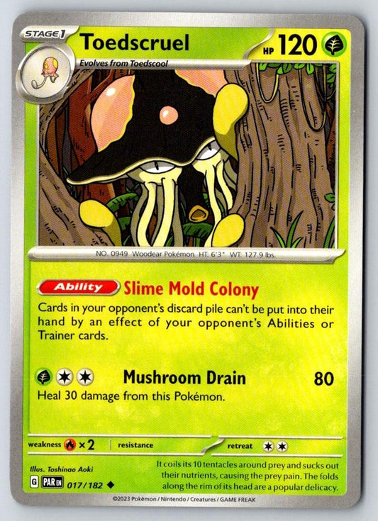Toedscruel 017/182 Uncommon Paradox Rift Pokemon Near Mint