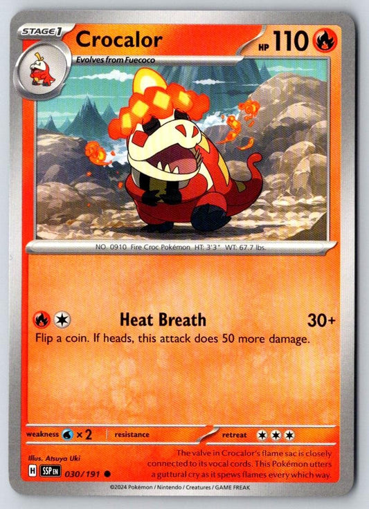 Crocalor 030/191 Common Surging Sparks Pokemon Near Mint