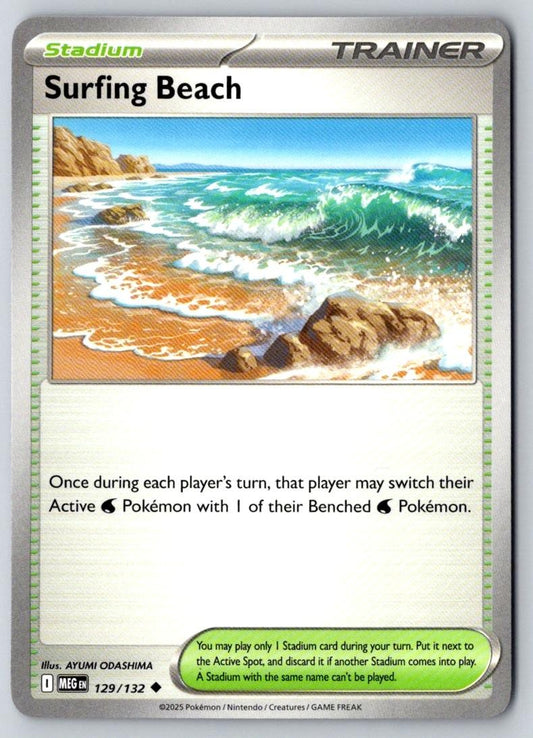Surfing Beach 129/132 Uncommon Mega Evolution Pokemon Near Mint