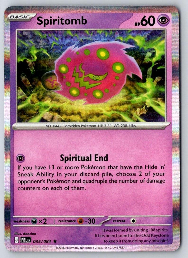Spiritomb 035/084 Rare Pitch Black Pokemon Holo Near Mint