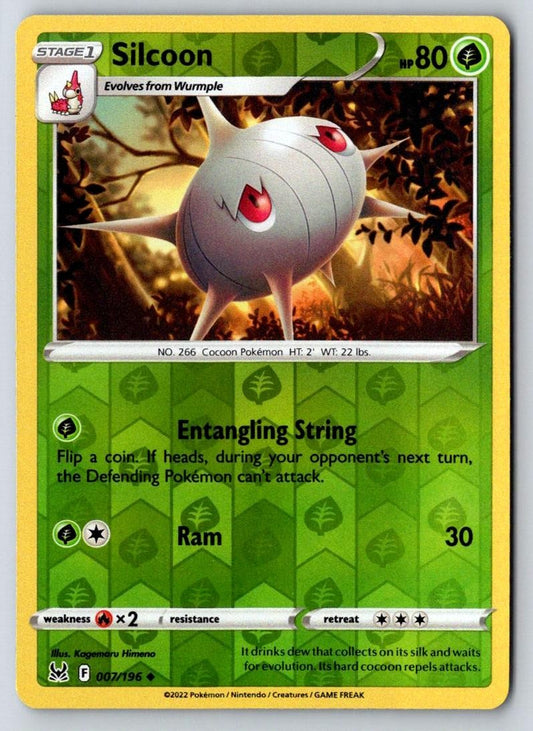 Silcoon 007/196 Uncommon Lost Origin Pokemon Near Mint