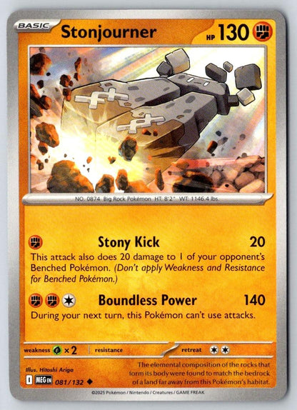 Stonjourner 081/132 Uncommon Mega Evolution Pokemon Near Mint