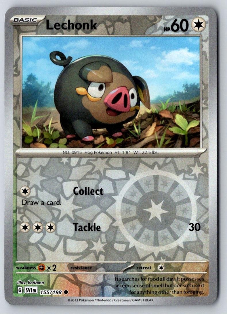 Lechonk 155/198 Common Scarlet & Violet Pokemon Near Mint