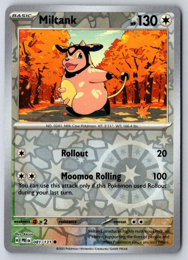 Miltank 081/131 Common Prismatic Evolutions Pokemon Reverse Holo Near Mint