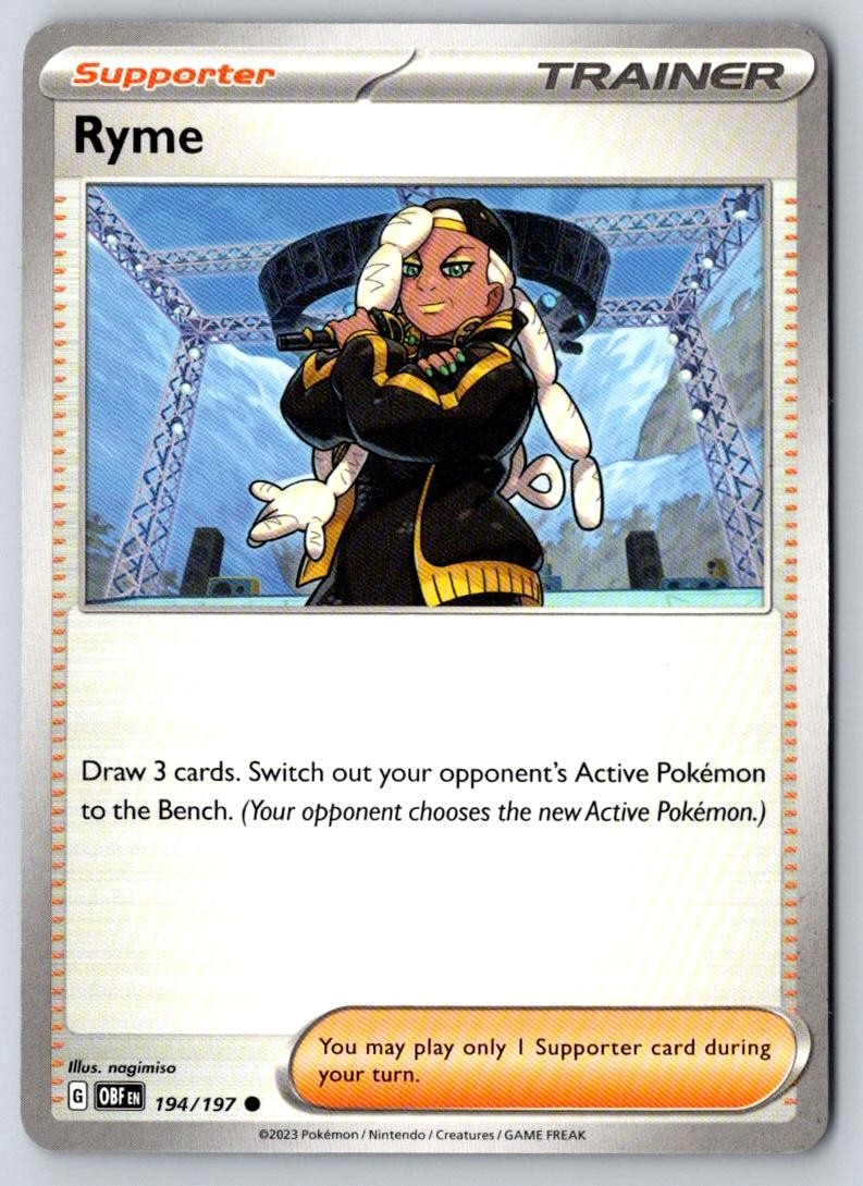 Ryme 194/197 Common Obsidian Flames Pokemon Near Mint