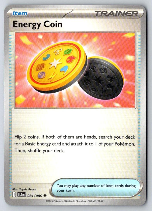Energy Coin 081/086 Uncommon Black Bolt Pokemon Near Mint