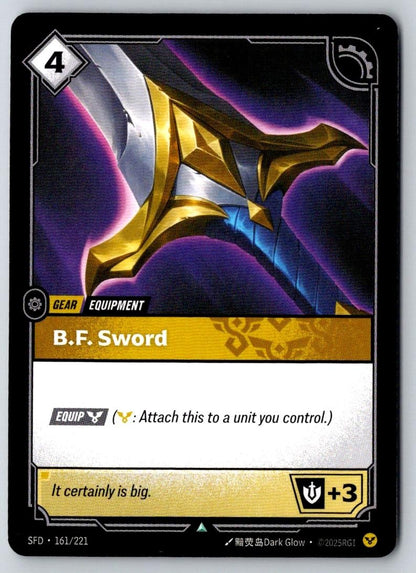 B.F. Sword 161/221 Uncommon Spiritforged Riftbound Near Mint