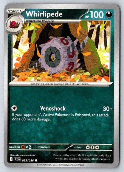 Whirlipede 055/086 Common Black Bolt Pokemon Near Mint