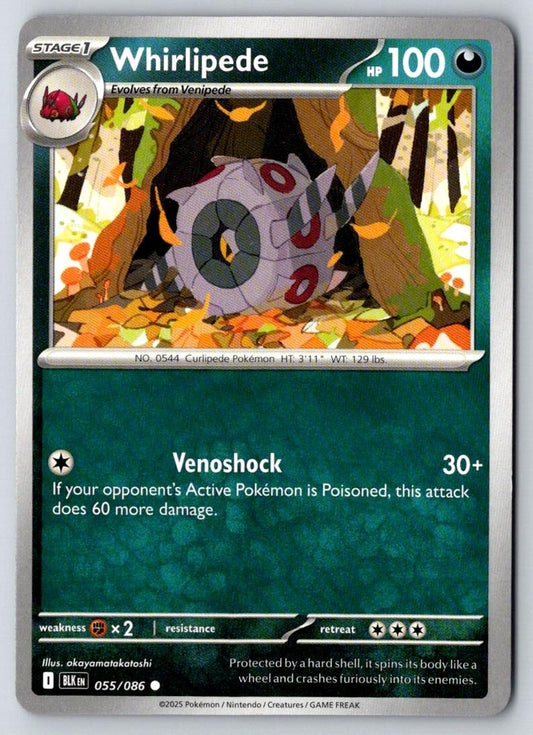 Whirlipede 055/086 Common Black Bolt Pokemon Near Mint