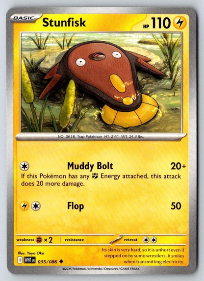 Stunfisk 035/086 Uncommon White Flare Pokemon Near Mint