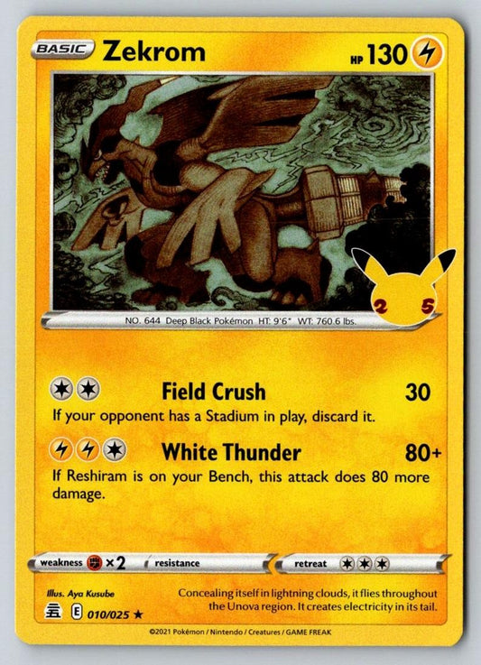 Zekrom 010/025 Rare Celebrations Pokemon Holo Near Mint
