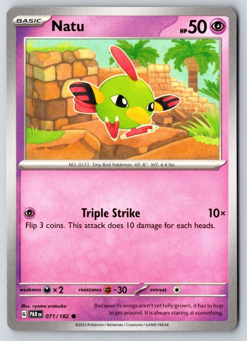 Natu 071/182 Common Paradox Rift Pokemon Near Mint