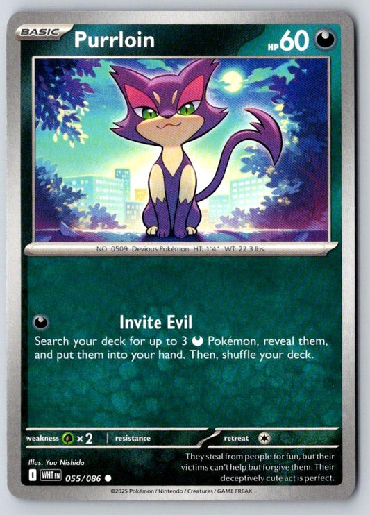 Purrloin 055/086 Common White Flare Pokemon Near Mint