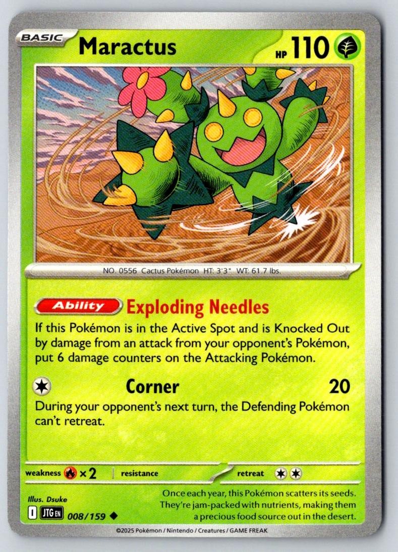 Maractus 008/159 Uncommon Journey Together Pokemon Near Mint