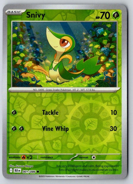 Snivy 001/086 Common Black Bolt Pokemon Near Mint