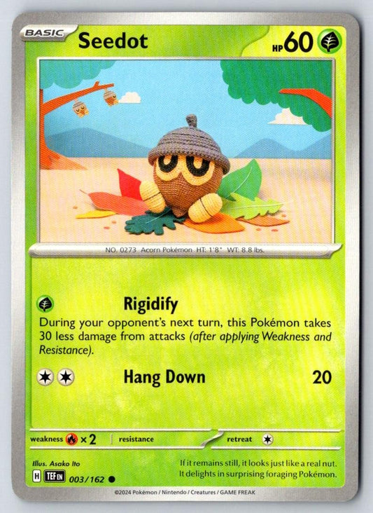 Seedot 003/162 Common Temporal Forces Pokemon Near Mint