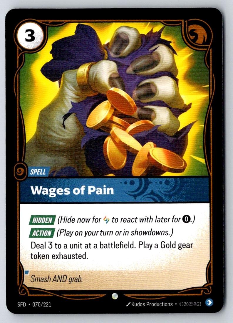 Wages of Pain 070/221 Common Spiritforged Riftbound Near Mint