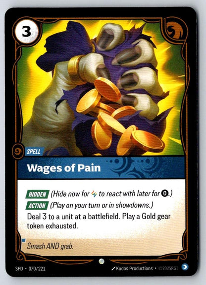 Wages of Pain 070/221 Common Spiritforged Riftbound Near Mint