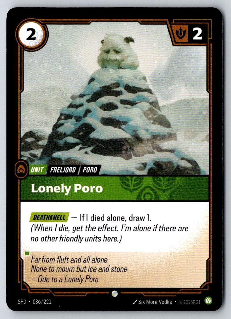 Lonely Poro 036/221 Common Spiritforged Riftbound Near Mint