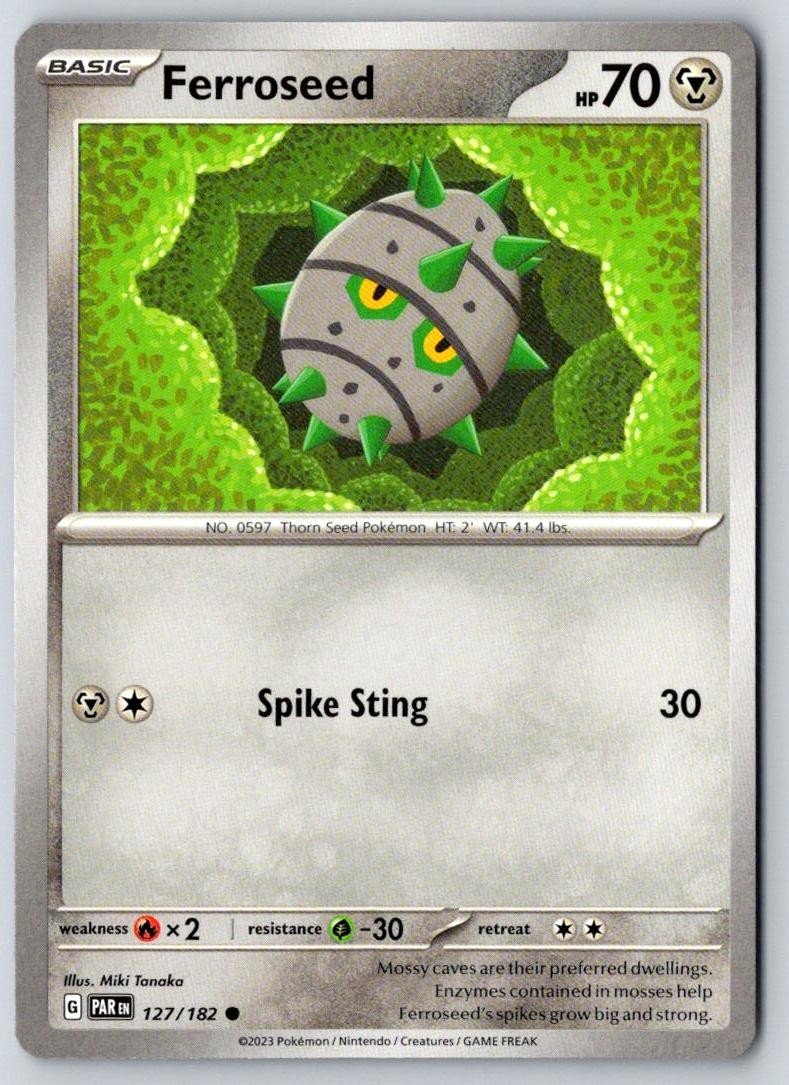 Ferroseed 127/182 Common Paradox Rift Pokemon Near Mint