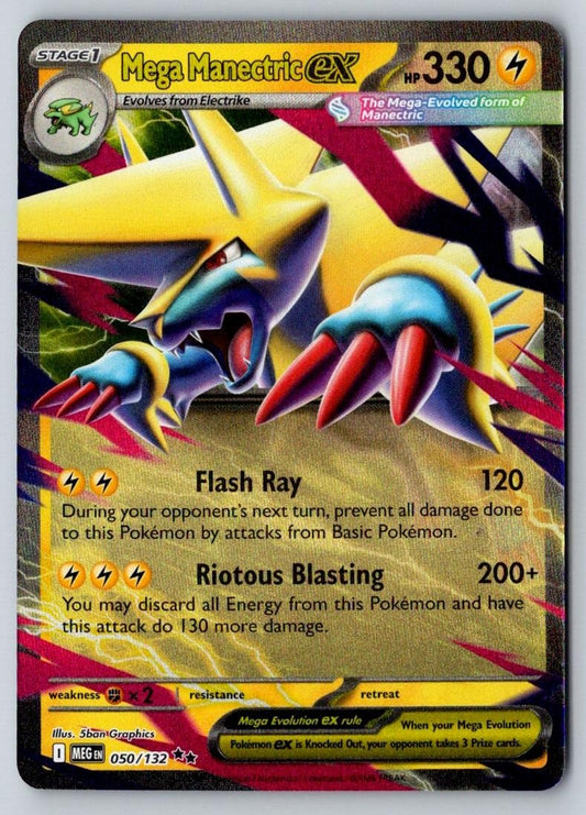 Mega Manectric ex 050/132 Double Rare Mega Evolution Pokemon Near Mint