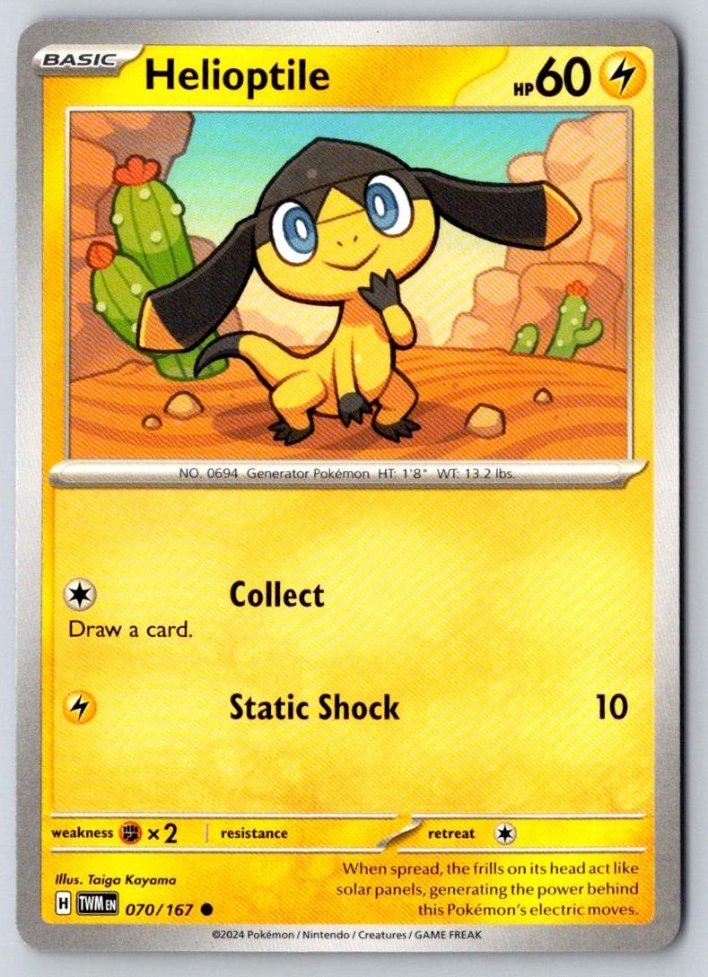 Helioptile 070/167 Common Twilight Masquerade Pokemon Near Mint