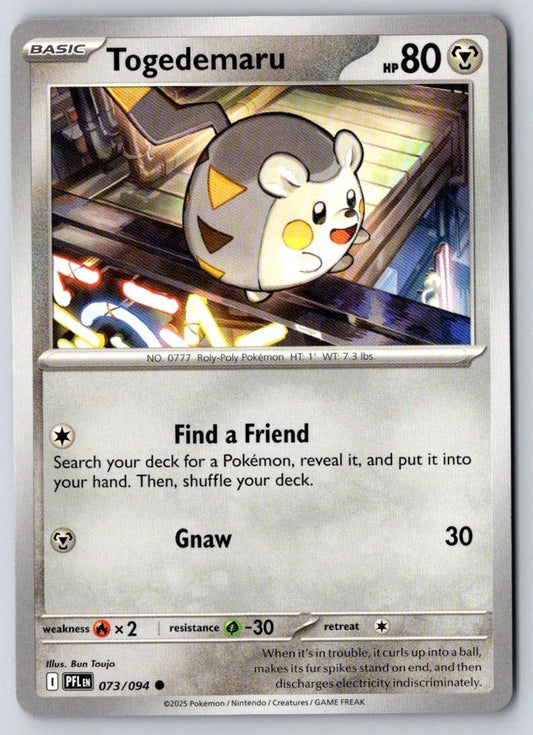 Togedemaru 073/094 Common Phantasmal Flames Pokemon Near Mint