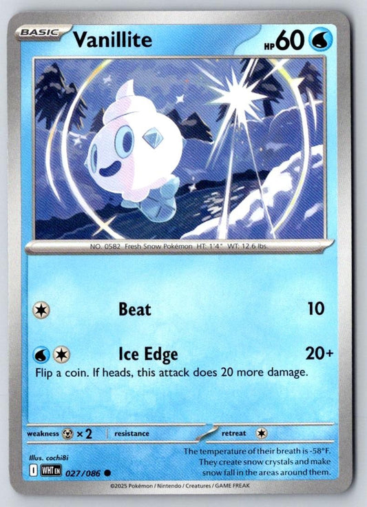 Vanillite 027/086 Common White Flare Pokemon Near Mint