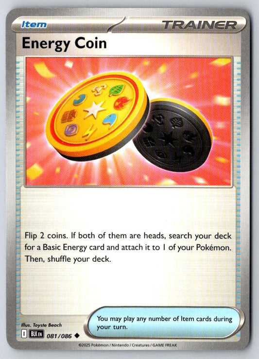 Energy Coin 081/086 Uncommon Black Bolt Pokemon Near Mint