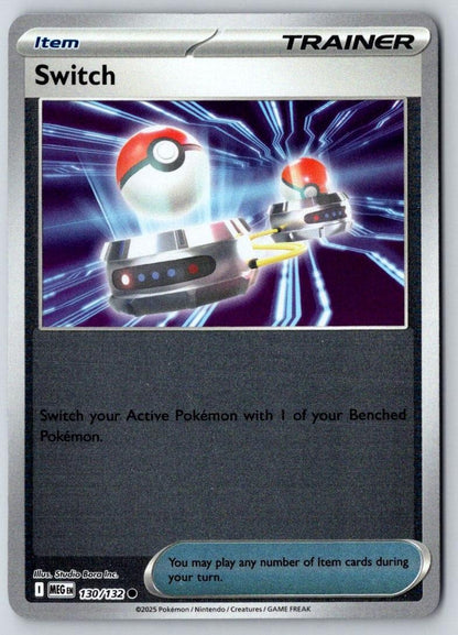 Switch 130/132 Common Mega Evolution Pokemon Reverse Holo Near Mint
