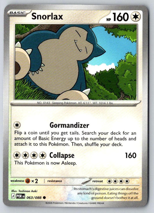 Snorlax 063/088 Common Perfect Order Pokemon Near Mint